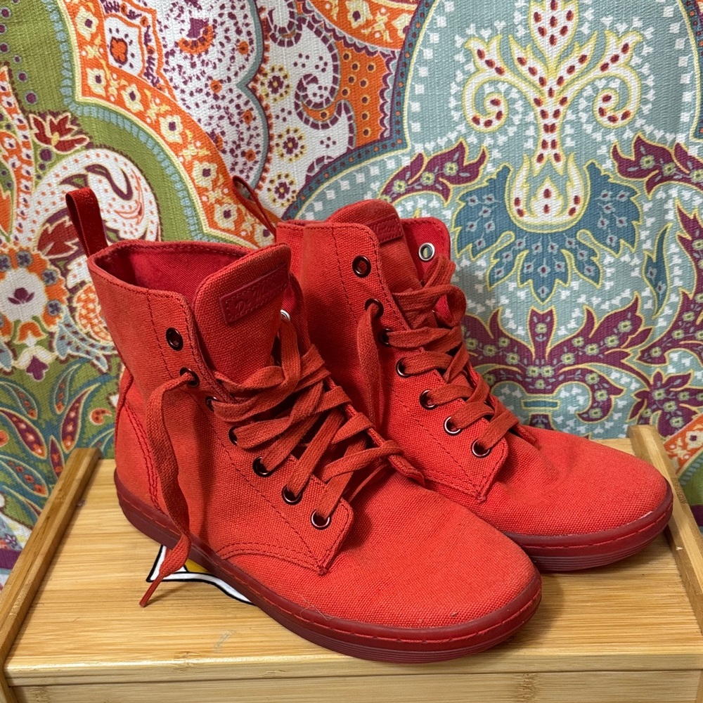 Dr. Martens Red Lace Up Boots